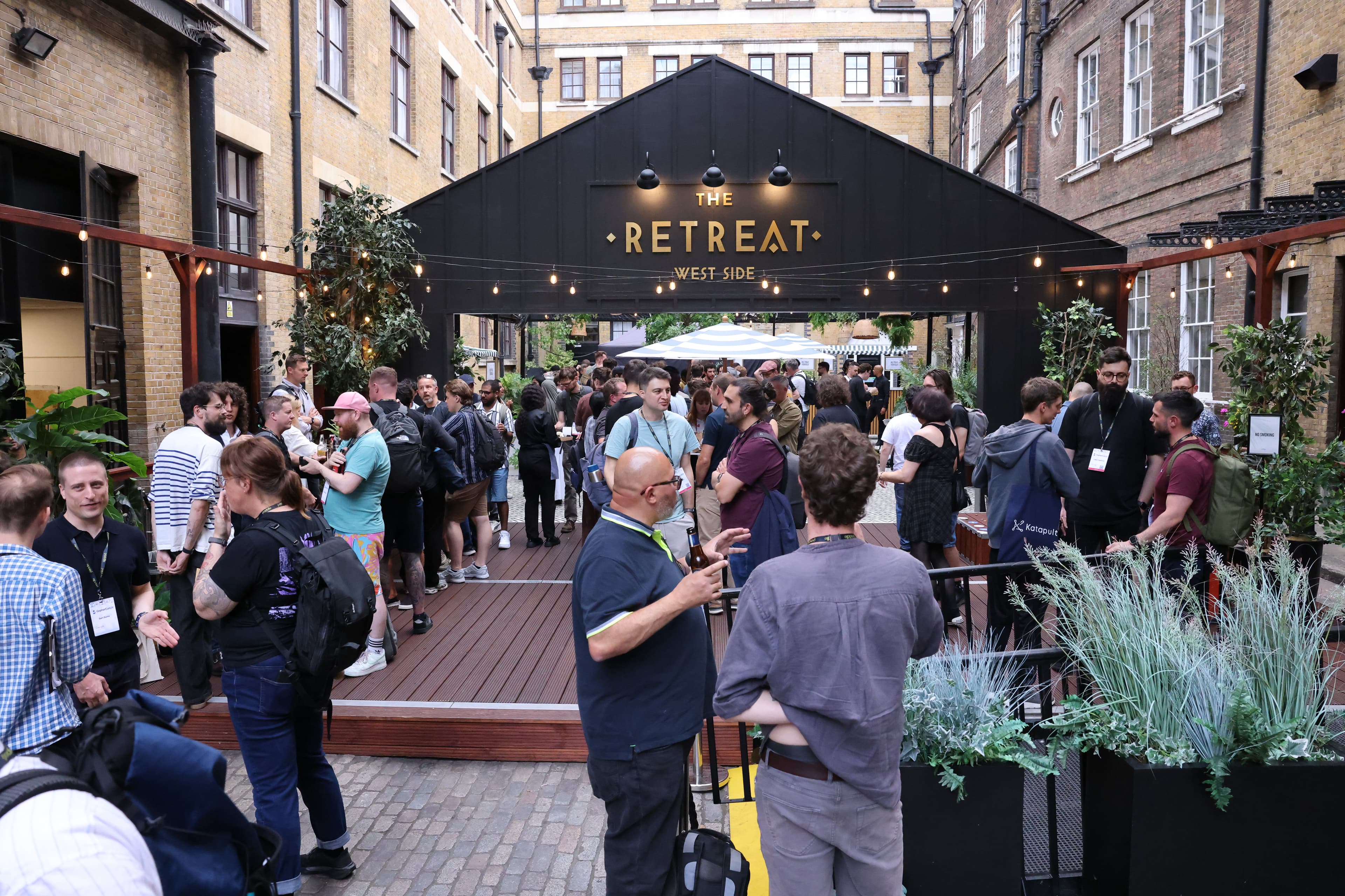 The Brewery courtyard during GopherCon UK